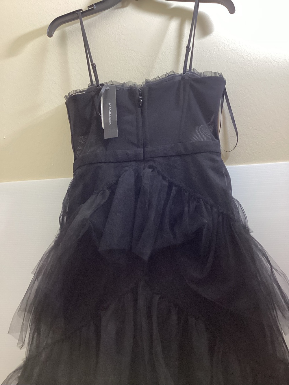 BCBGMAXAZRIA 
Oly Tiered Ruffle Tulle Evening Gown - Picture 15 of 16